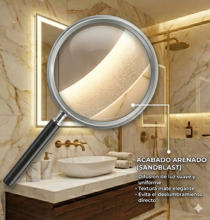 Espejo Rectangular para Baño 70x50 con Luz LED