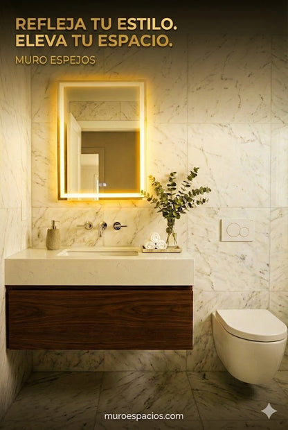 Espejo Rectangular para Baño 70x50 con Luz LED