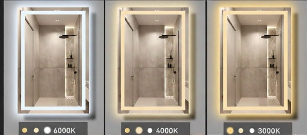 espejo rectangular para baño 70x50 con luz led